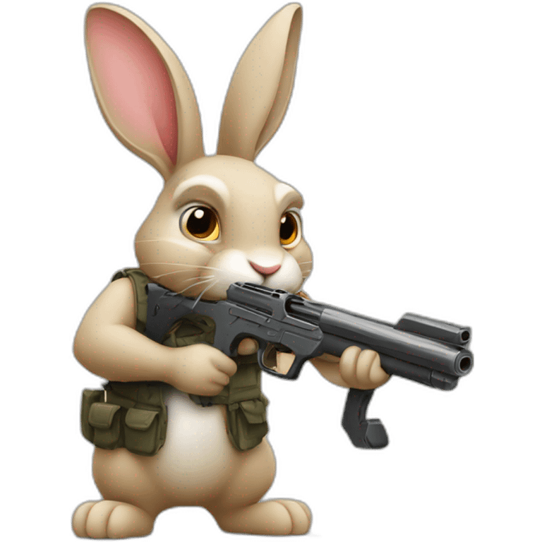 rabbit with gun emoji