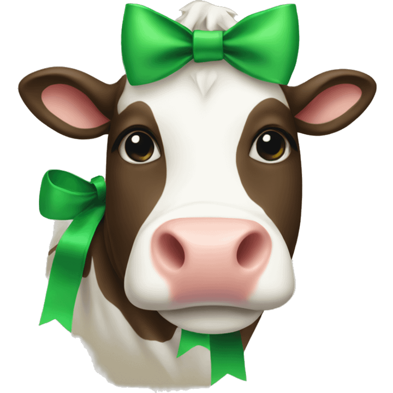 Cow with green bow emoji