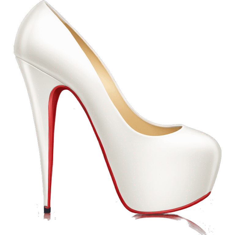 High heel white pantent louboutin emoji