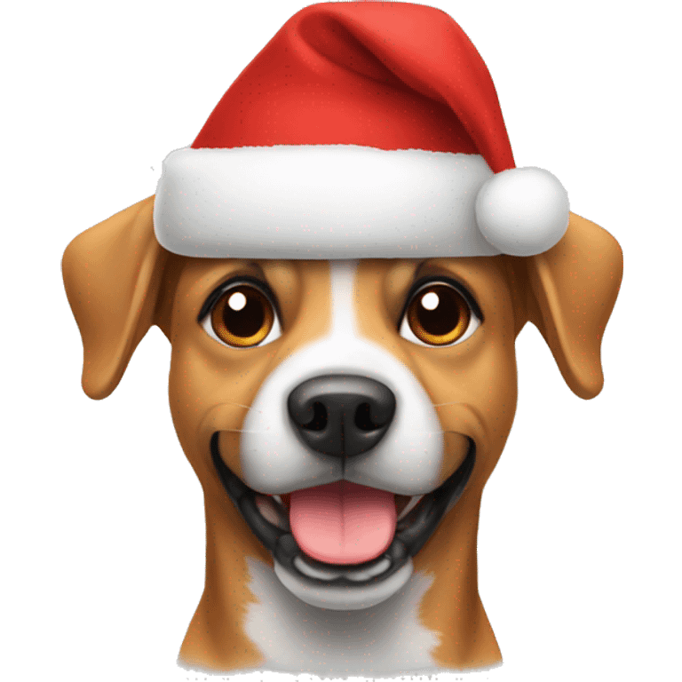 Dog with christmas hat emoji