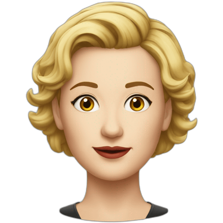 Sandra Huller german actress face head realistic short hair emoji