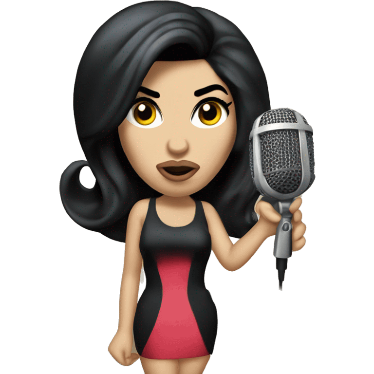 Amy winehouse with microphone emoji