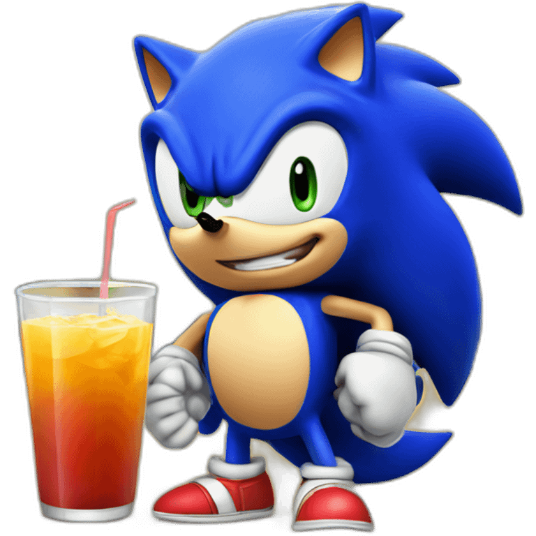 Sonic the hedgehog drink a juice emoji