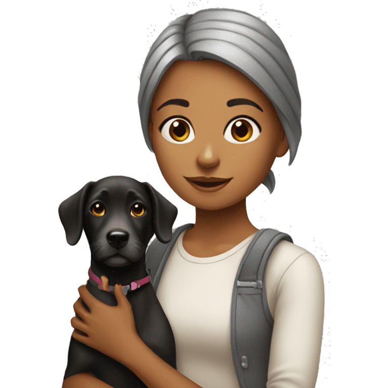 Girl with dog emoji