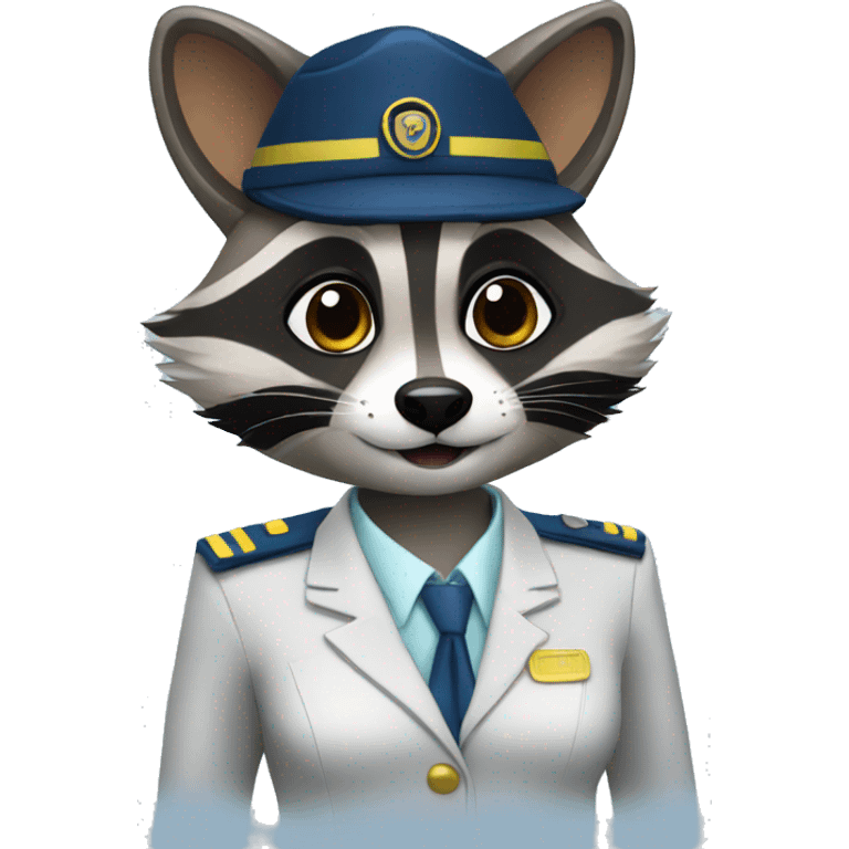 Raccoon flight attendant  emoji