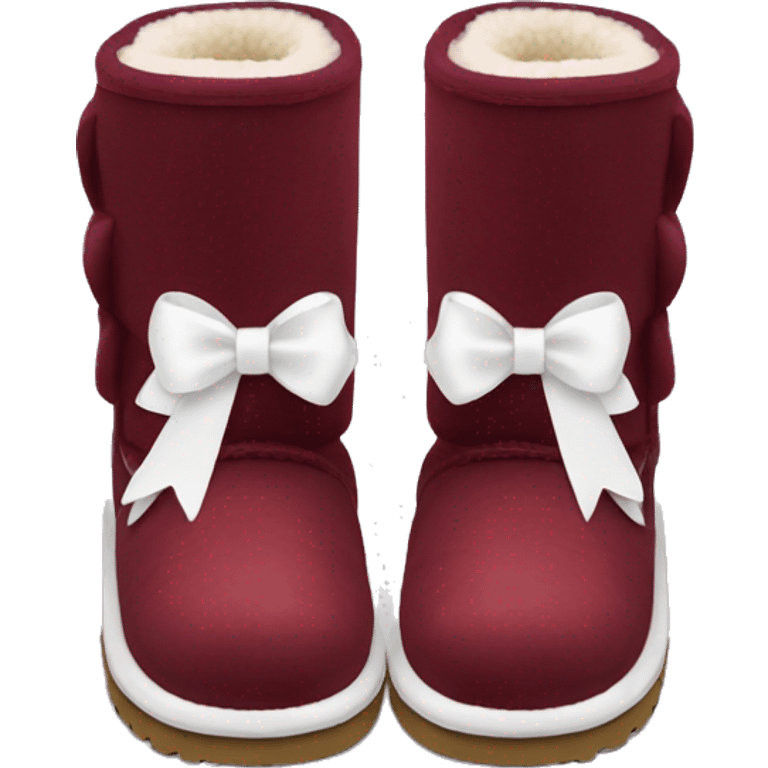 burgundy Ugg boots with white bows emoji