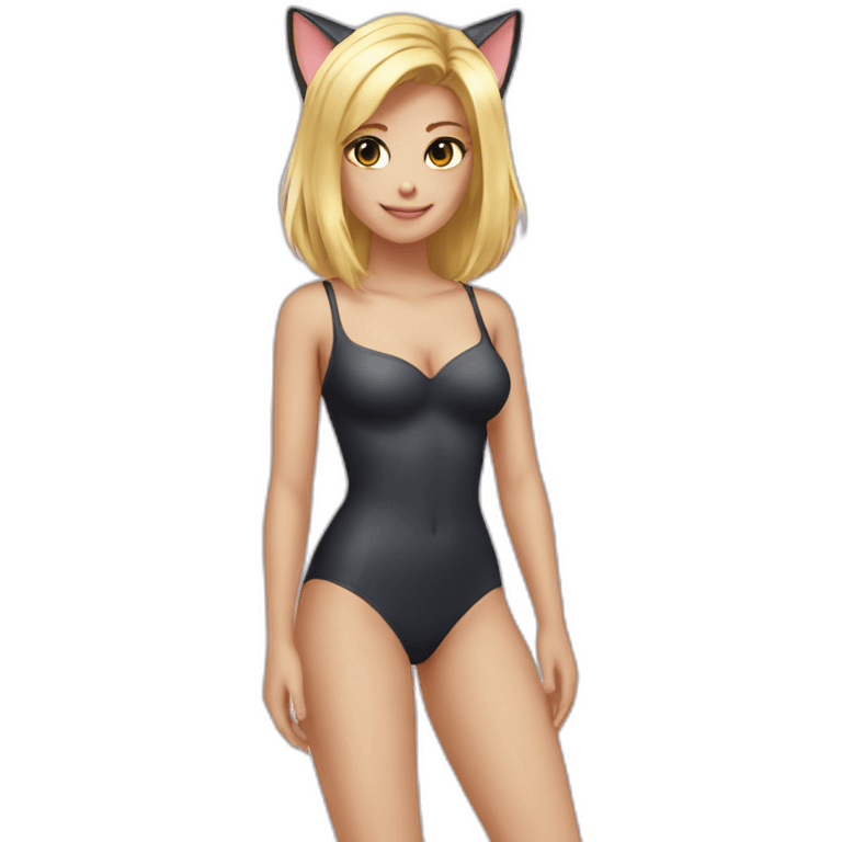 Catgirl feet blonde swimsuit emoji