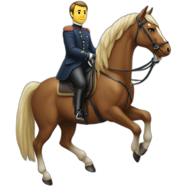 Macron sur un cheval emoji