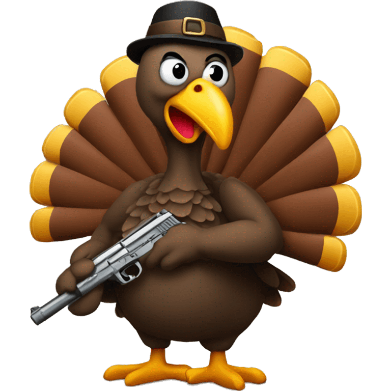 turkey holding pistol emoji