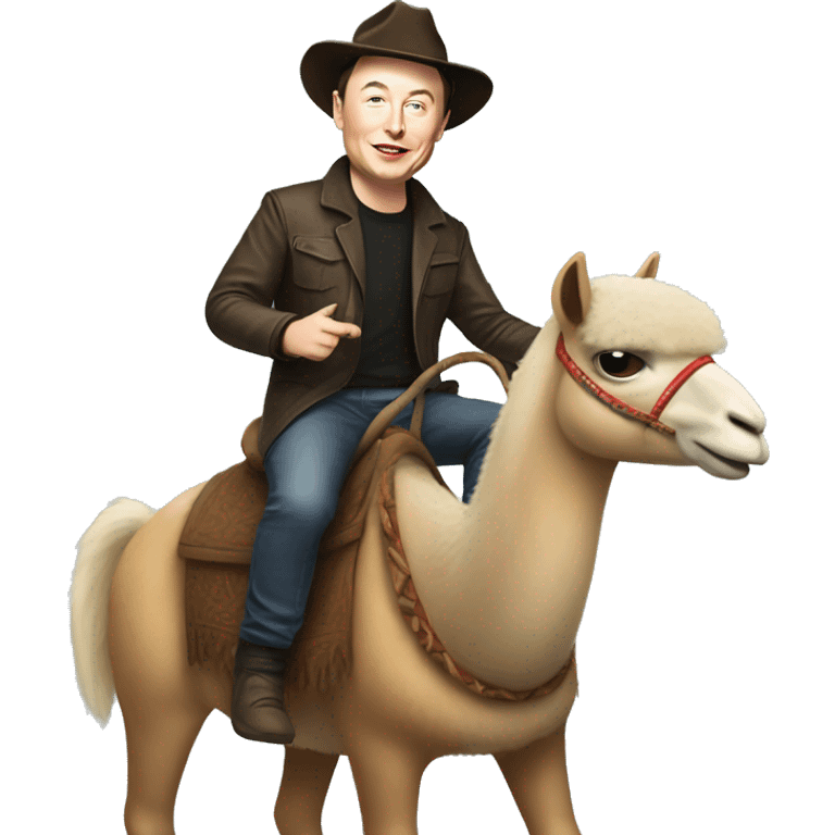 elon musk riding a lama emoji