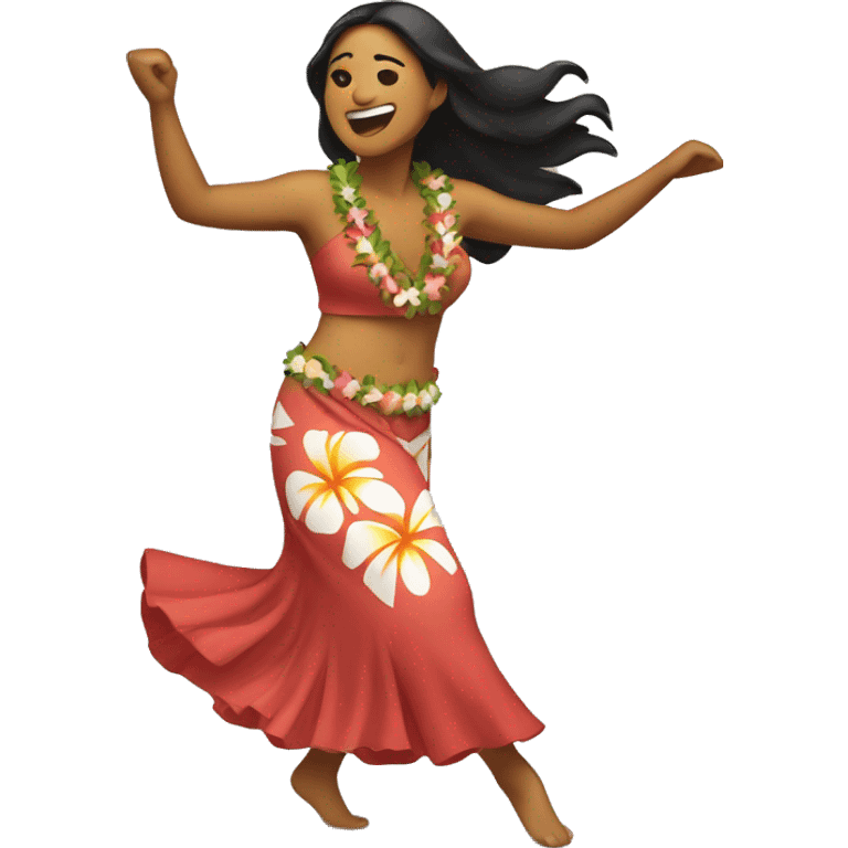 Hawaiian woman dancing emoji