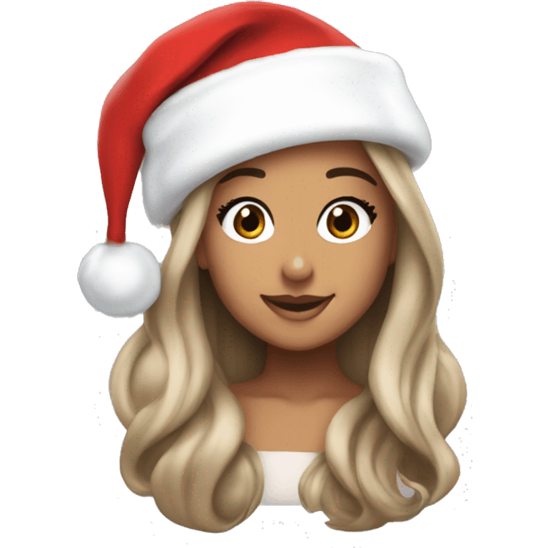 ariana grande with santa hat emoji