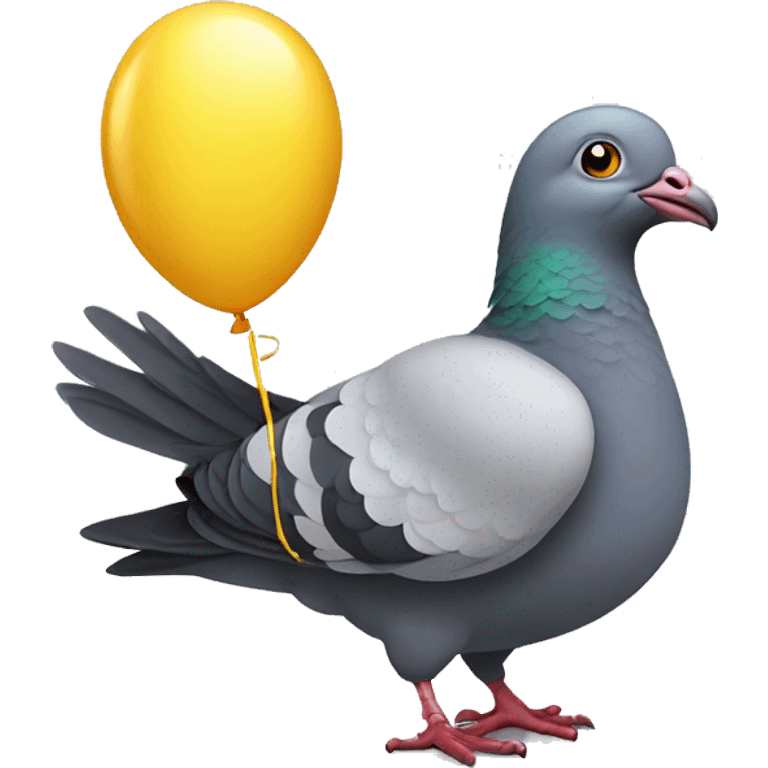 A pigeon holding a balloon  emoji