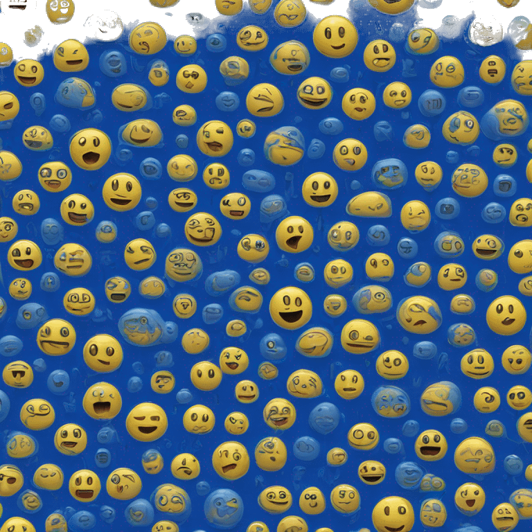 An AI neural network, color blue, many layers, deep emoji