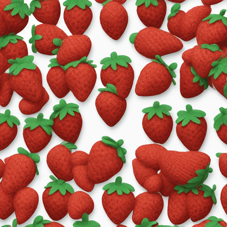 knitted strawberry emoji