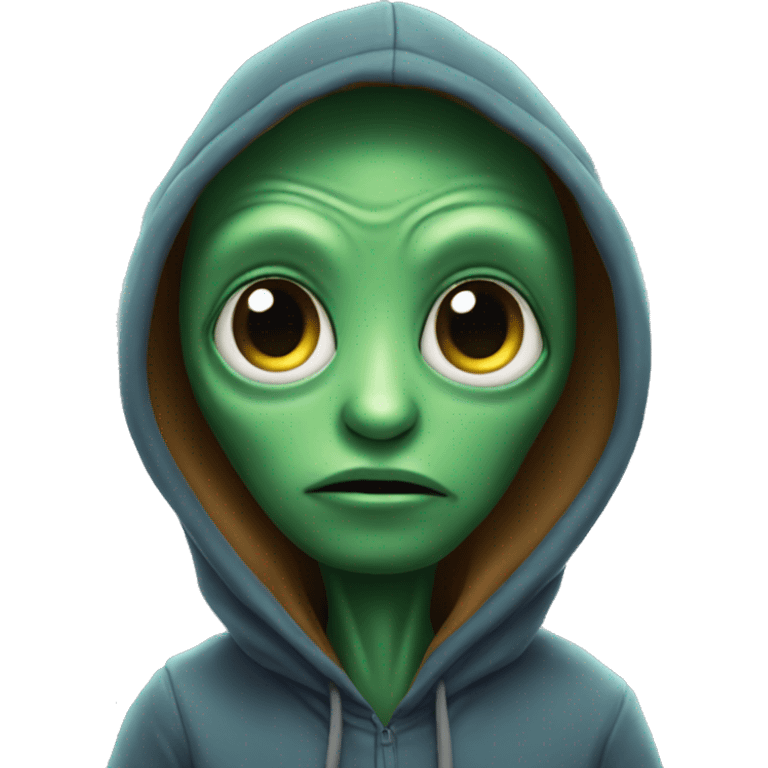 Alien with hoodie  emoji