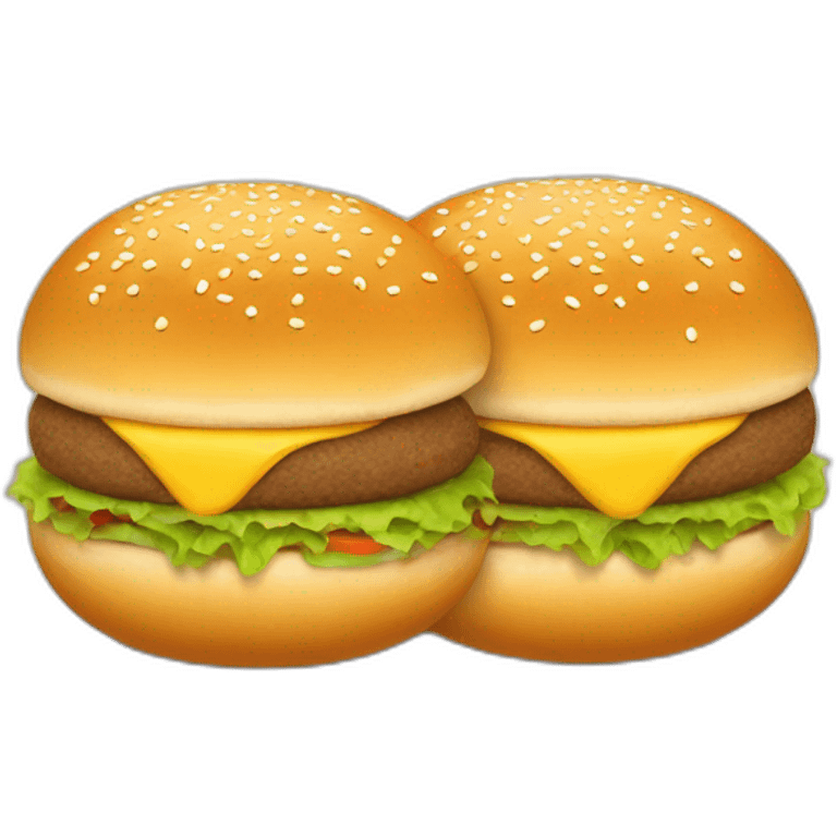 two hamburger buns hanging out and cuddling emoji