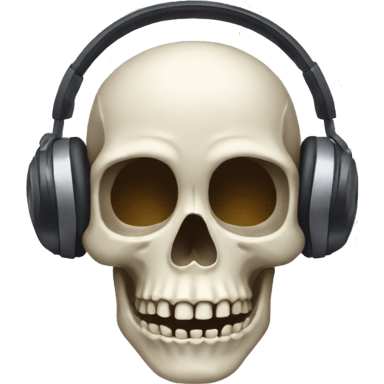 Skull wearing headphones  emoji