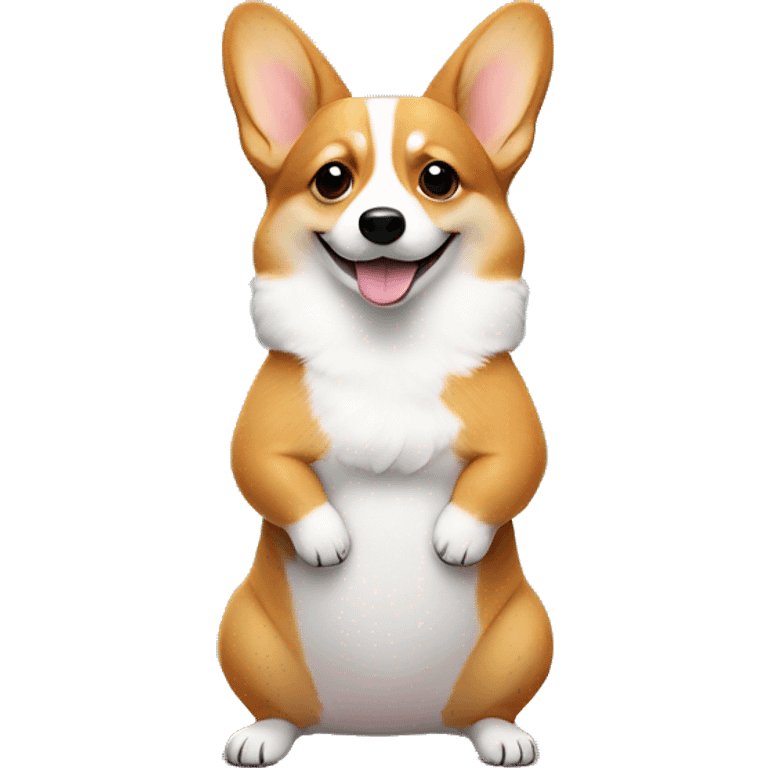 Corgi in tree pose on a yoga mat emoji