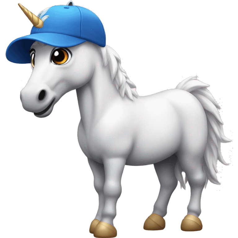 unicorn with baseball hat emoji