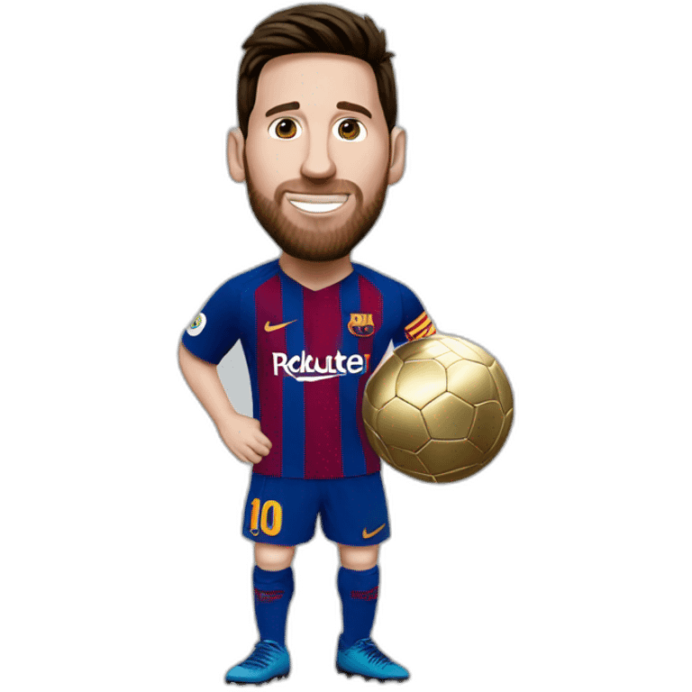 Messi qui vole un ballon d'or emoji