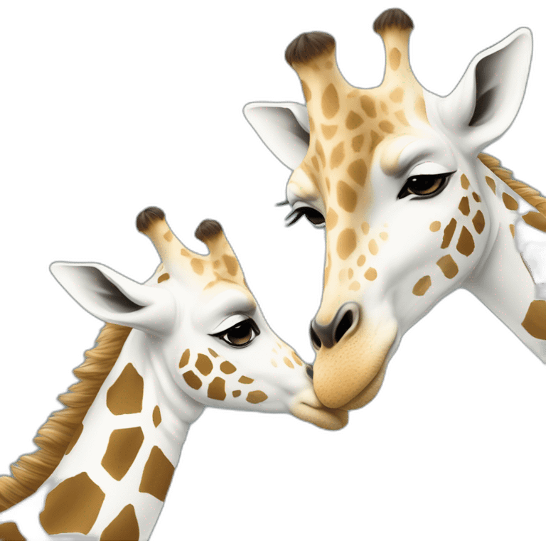 White giraffe kiss emoji