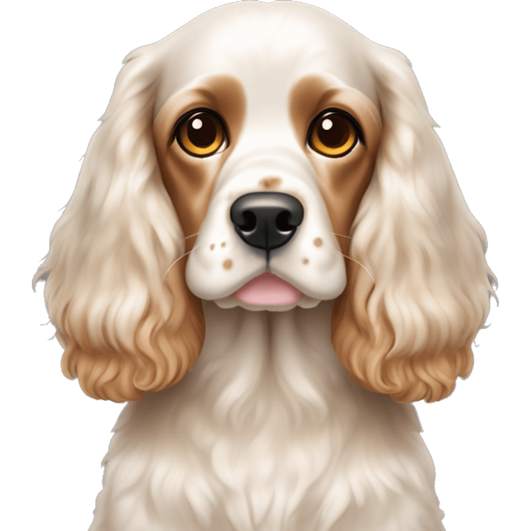 Cocker spaniel white body tan ears and freckles emoji