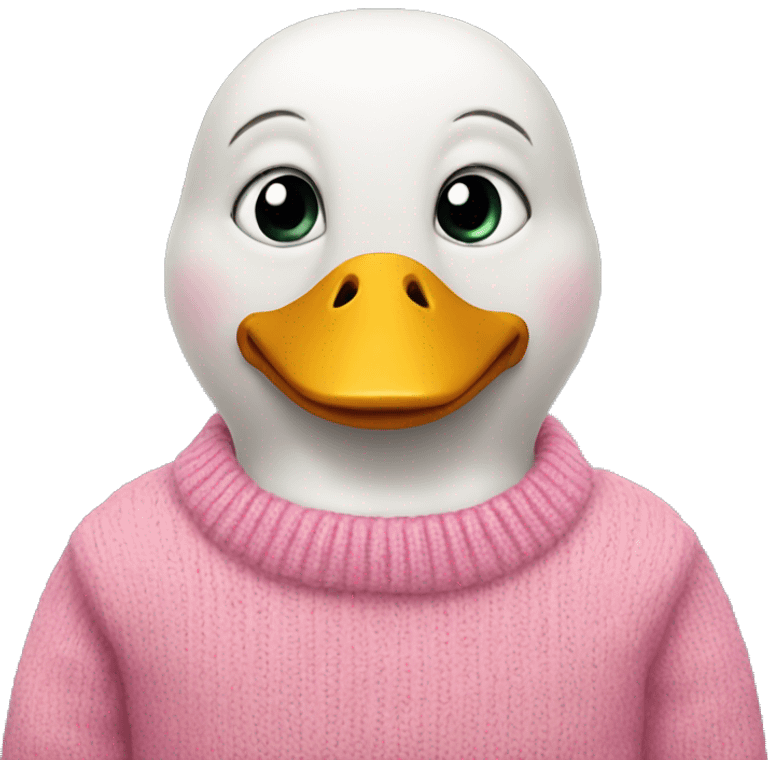 Duck wearing pink sweater emoji