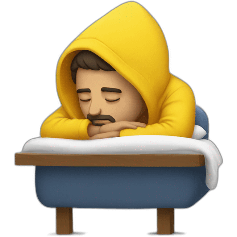 Armenian men  with yellow hoodie sleeping emoji