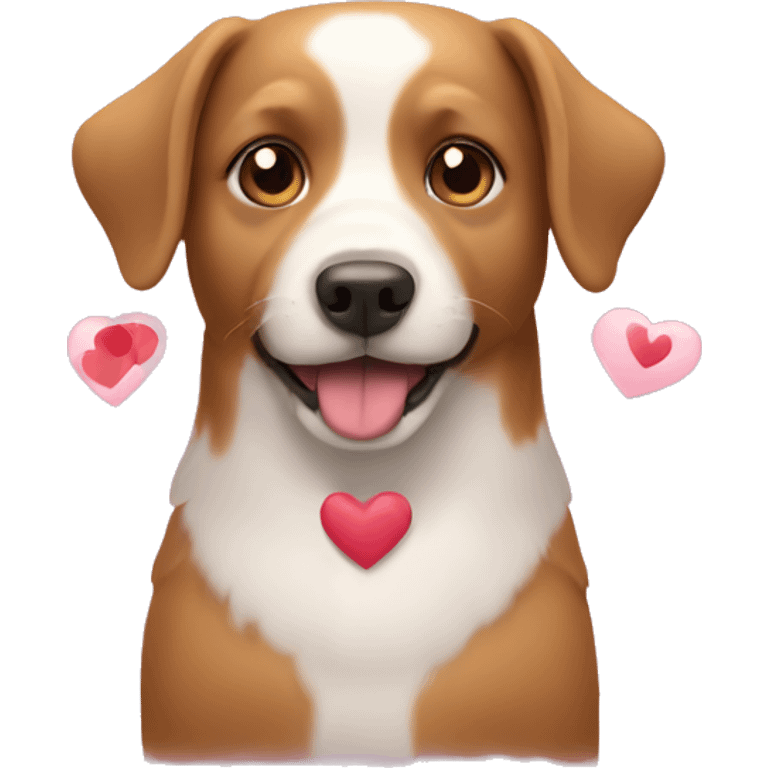 Dog with hearts emoji