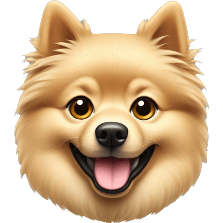 German Spitz dog, beige color, looks happy   emoji