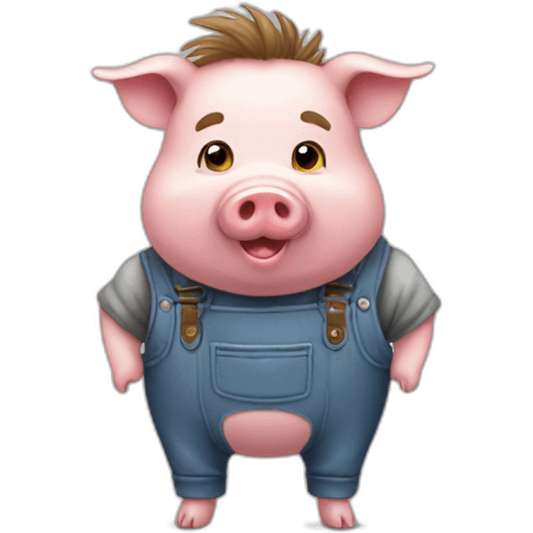 Cochon avec de cheveux emoji