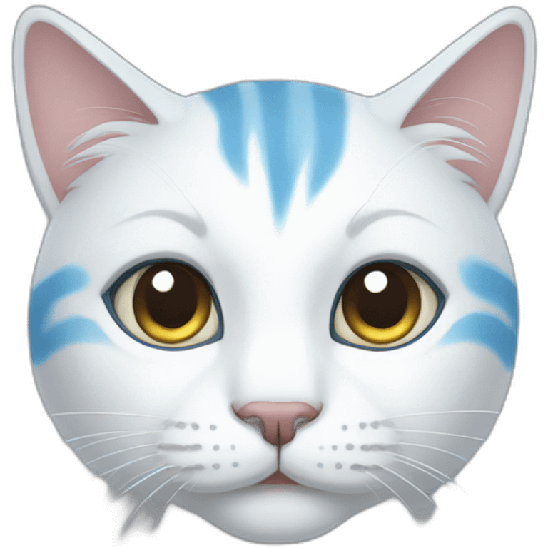 blue white cat emoji