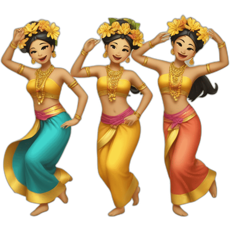 Groupe de danseuses de Bali danse emoji