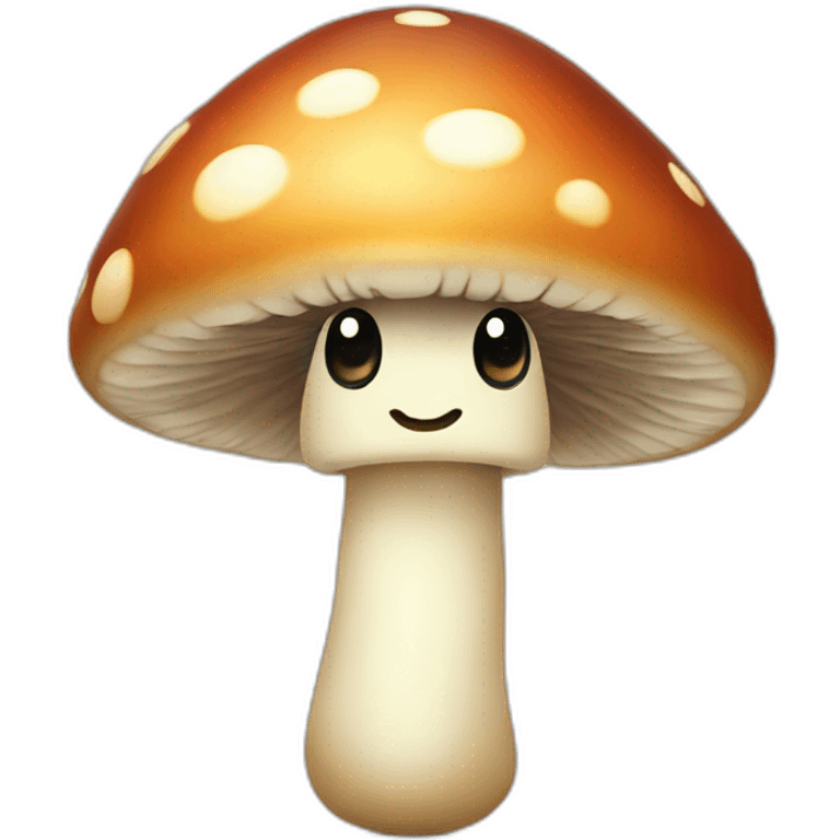 mushroom with cute face emoji