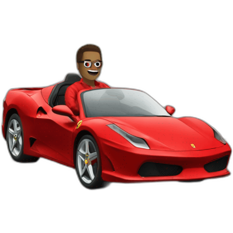 bart driving a red ferrari car emoji