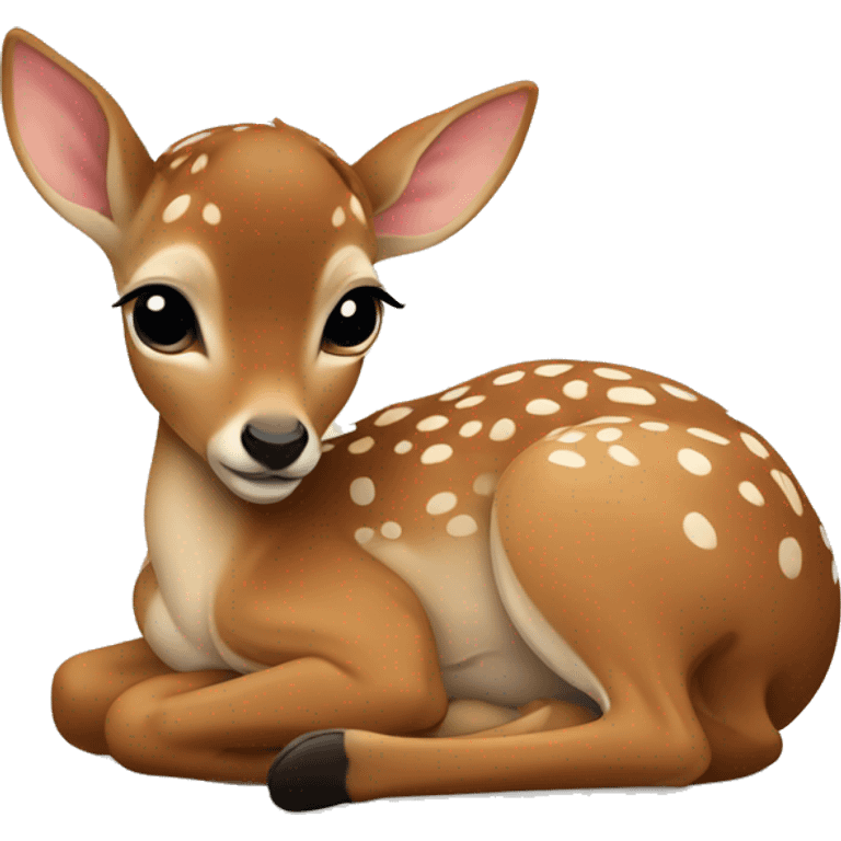 Baby fawn curled up emoji