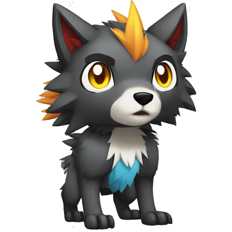 Edgy Colorful Digimon-Fakemon-Wolf full body emoji