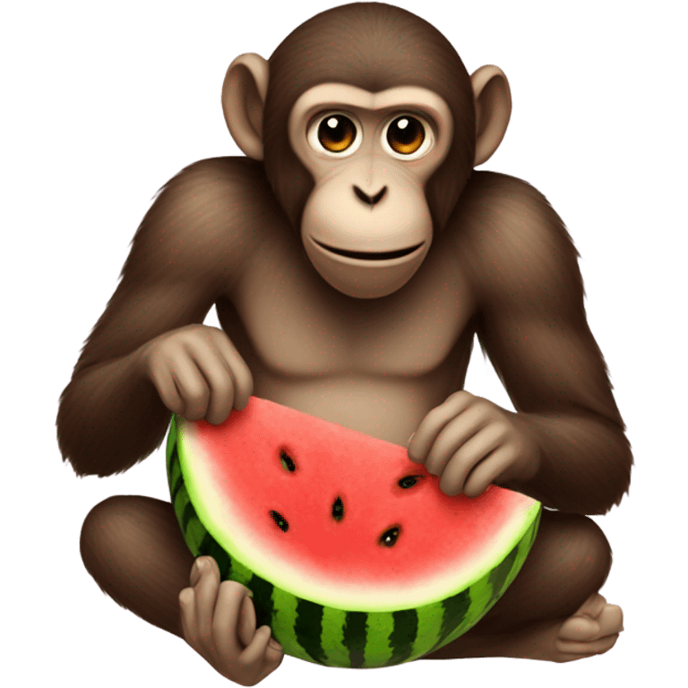 Monkey eating watermelon  emoji