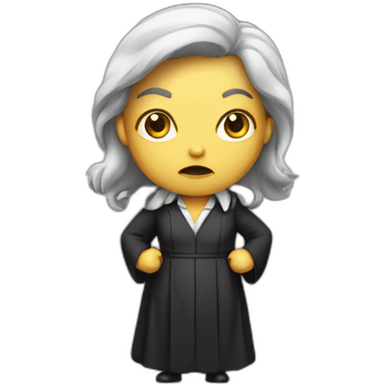 angry female judge standing emoji