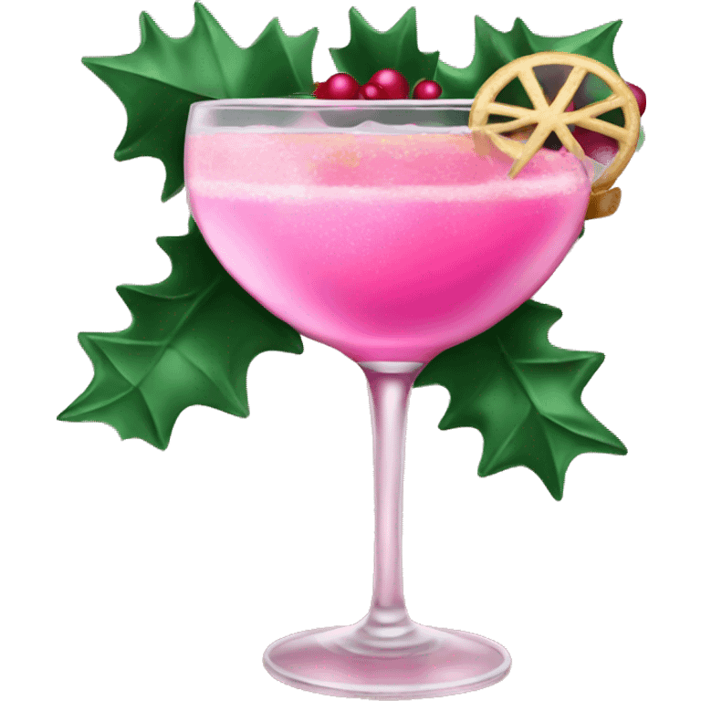 Pink Christmas cocktail  emoji