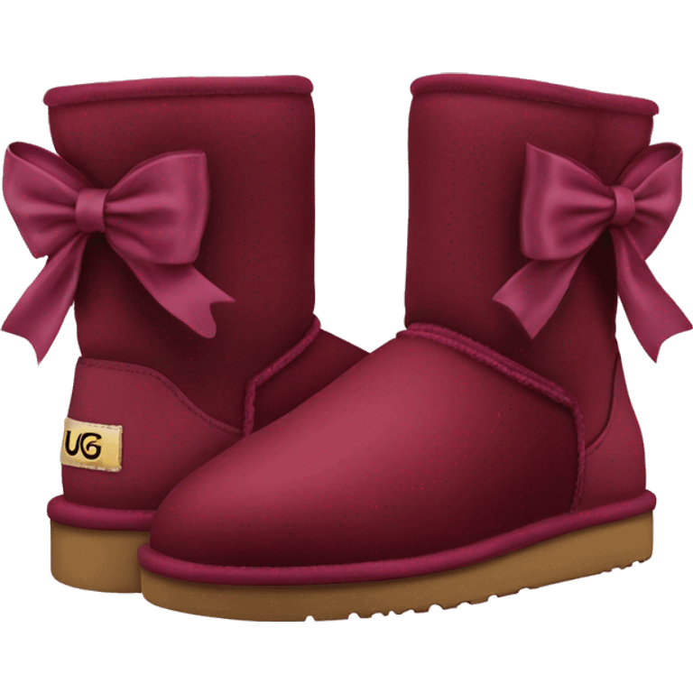 burgundy Ugg boots with bows emoji