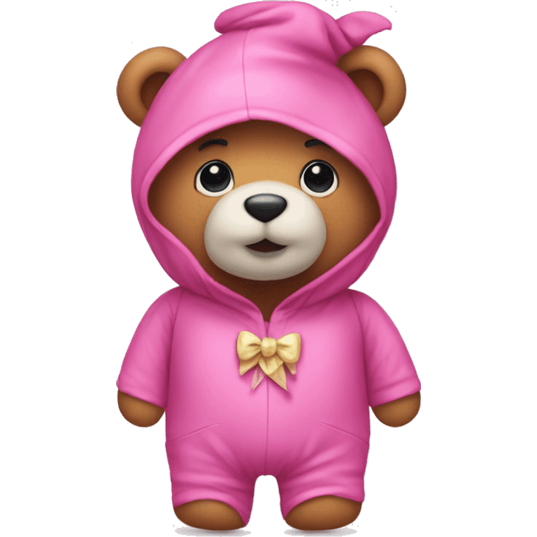 pink teddy bear wearing a costume emoji