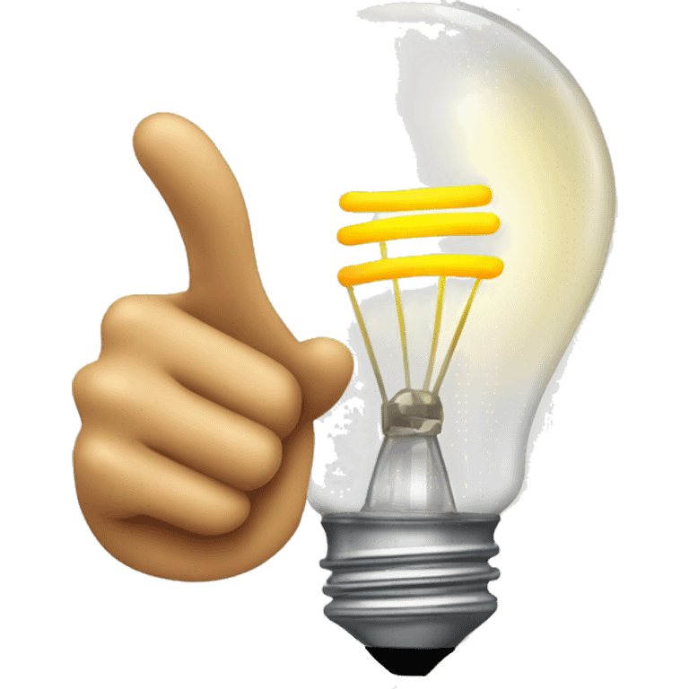 lightbulb and a pointing hand, symbolizing a helpful tip or recommendation emoji