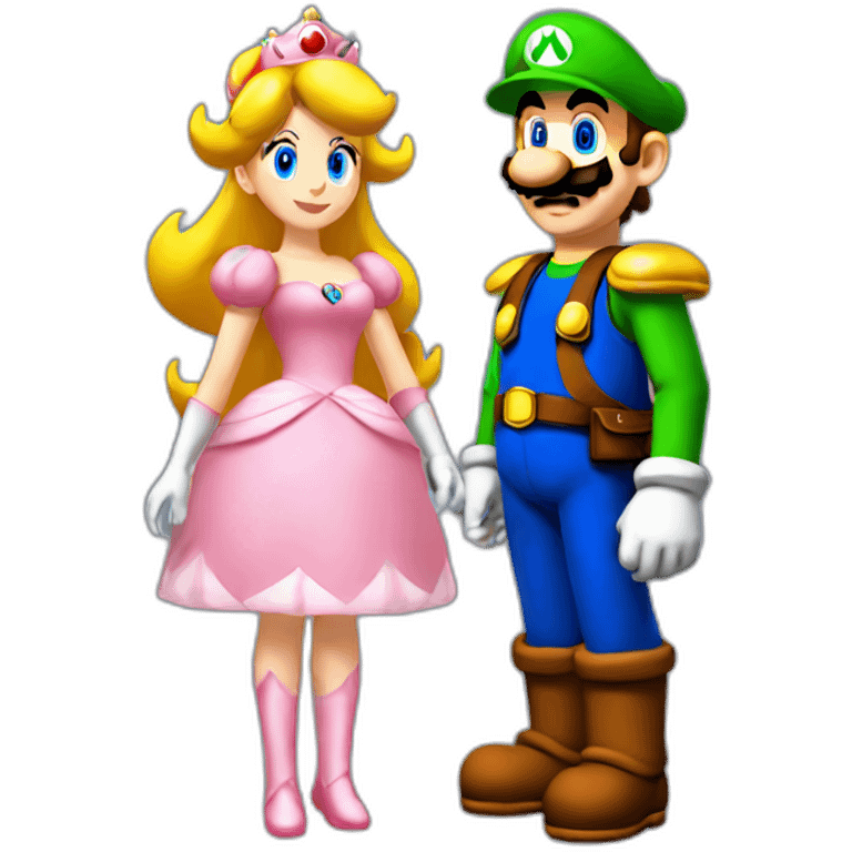 Mario Bros with Princess Peach emoji