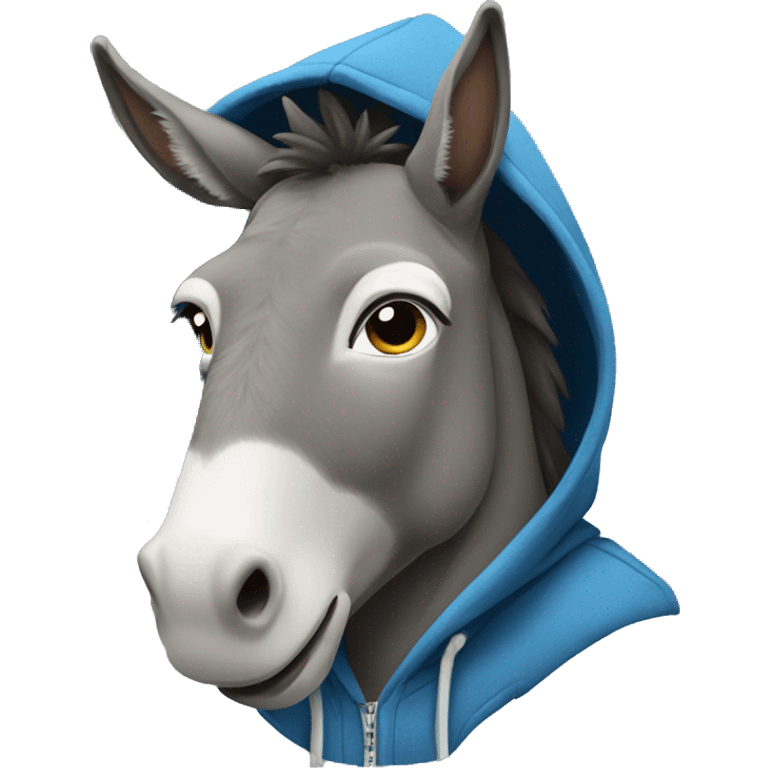 Donkey wearing a hoodie emoji