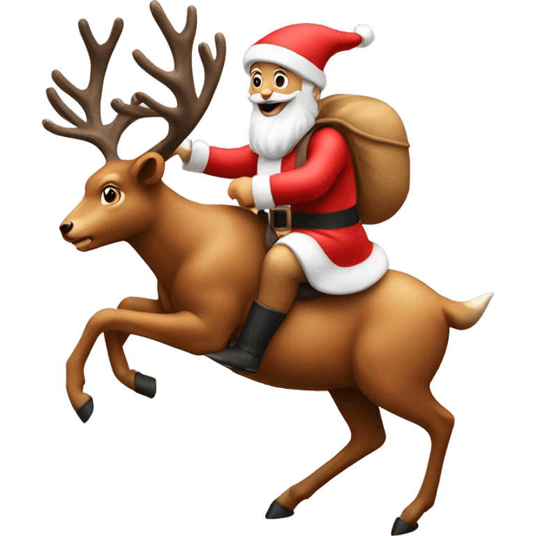 santa claus riding a deer emoji