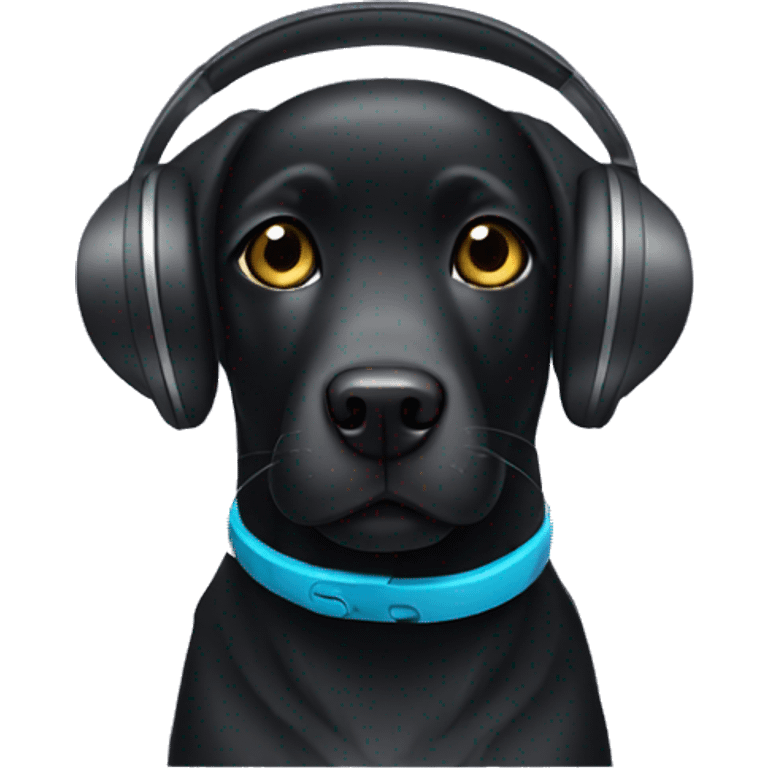 black labrador with headphones emoji