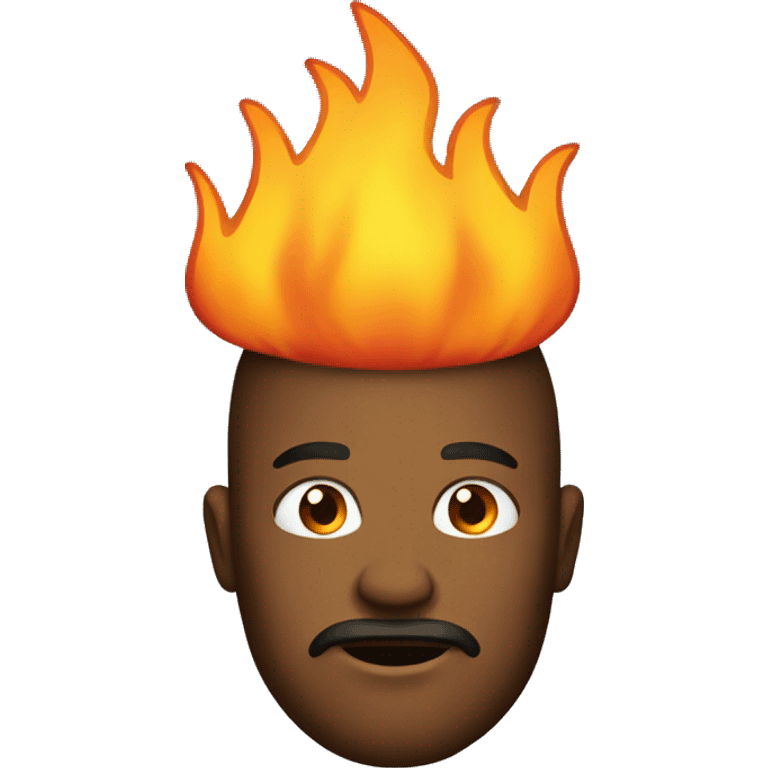 man with fire for a head  emoji