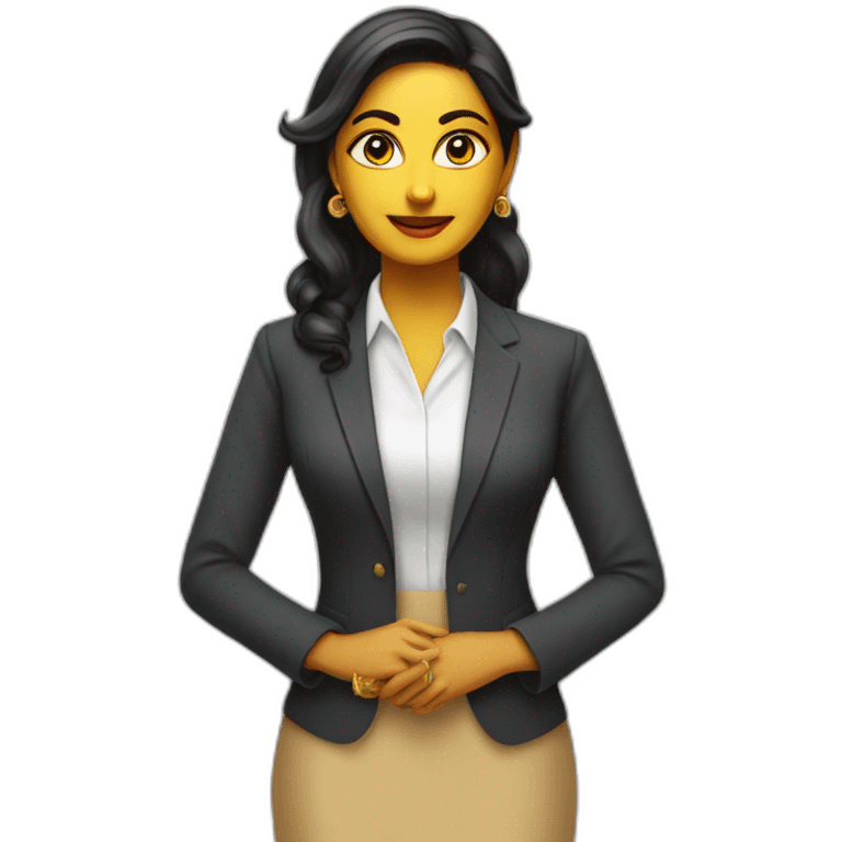 Lakshmi+business woman+ no spectacles+indian emoji